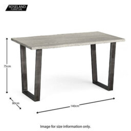 Soho Grey 140Cm Dining Table Seats 4 - By Roseland Furniture - thumbnail 5