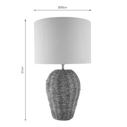 Harbour Studio Arnbeck Teardrop Natural Rattan Effect Table Lamp - thumbnail 7