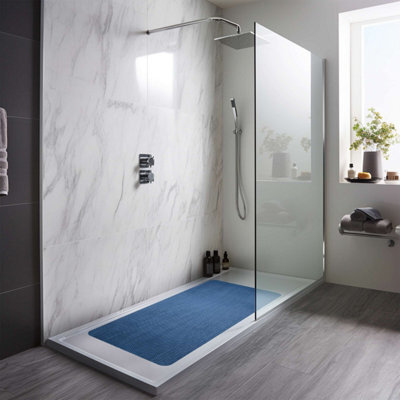 Nicoman Reversible Dual-Colour Blue/green Pvc Anti Slip Shower Mat Bath Mat - Rectangular 100X40 Cm - image 1