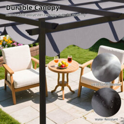 Alivio 4 X 3M Steel Frame Pergola, 13 X 10Ft Outdoor Gazebo Canopy (Grey) - thumbnail 5