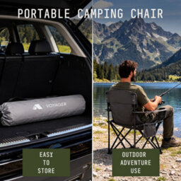 Voyager Pouch Folding Camping Chair 2-Pack, Lightweight With Pocket And Drinks Holder - Grey - thumbnail 9
