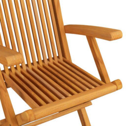 Berkfield Folding Garden Chairs 4 Pcs Solid Teak Wood - thumbnail 4