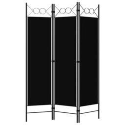Vidaxl 3-Panel Room Divider Black 120X180 Cm Room Dividers - thumbnail 2