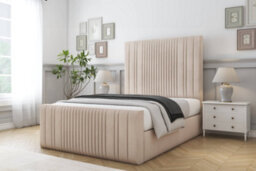 "Sloomy Kingsley Sand Naples Bed Frame With Mattress With 50"" Upholstered Headboard 2'6 Small Single" - thumbnail 2