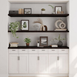 Berkfield Wall Shelf Dark Brown 160X60X(2-4) Cm Treated Solid Wood Oak - thumbnail 3