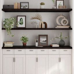 Berkfield Wall Shelf Dark Brown 160X60X(2-4) Cm Treated Solid Wood Oak - thumbnail 1