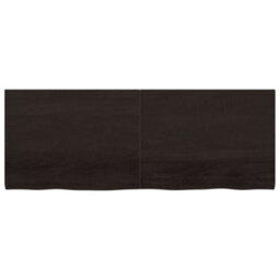 Berkfield Wall Shelf Dark Brown 160X60X(2-4) Cm Treated Solid Wood Oak - thumbnail 4