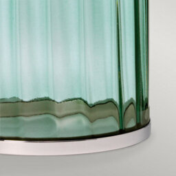 Luminosa Lighting Elstead Reno Table Lamp Metalwork Polished Nickel, Green Glass - thumbnail 4