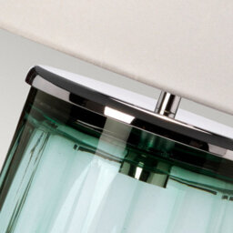 Luminosa Lighting Elstead Reno Table Lamp Metalwork Polished Nickel, Green Glass - thumbnail 3