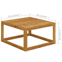 Walplus 5 Piece Garden Lounge Set With Cushions Solid Wood Acacia (Uk/ie/fi/no Only) - thumbnail 9