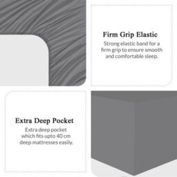 Pamposh Double Fitted Sheet Durable Elastic Fitted Bed Sheets Double Fade Resistant Ultrasoft Luxury Fitted Sheet - thumbnail 6
