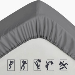 Pamposh Double Fitted Sheet Durable Elastic Fitted Bed Sheets Double Fade Resistant Ultrasoft Luxury Fitted Sheet - thumbnail 4