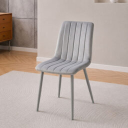 Oira Homes Grey Velvet Dining Chairs Set Of 2 Modern 2 Grey Kursi Chair Set Dining Room Furniture - thumbnail 3