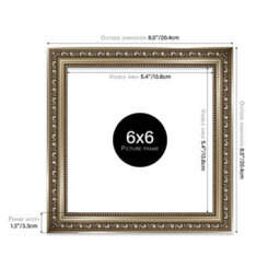 6X6 Gunmetal  Ornate Picture Frame (15.2 X 15.2Cm) Poster, Photo, Artwork, Gallery Wall Or Print - thumbnail 2