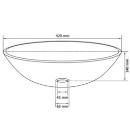 Berkfield Basin Tempered Glass 42 Cm Gold - thumbnail 4