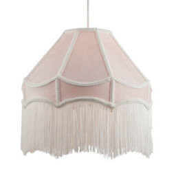 Happy Homewares Traditional Victorian Empire 40Cm Lamp Shade In Soft Pink With Tassels - thumbnail 2