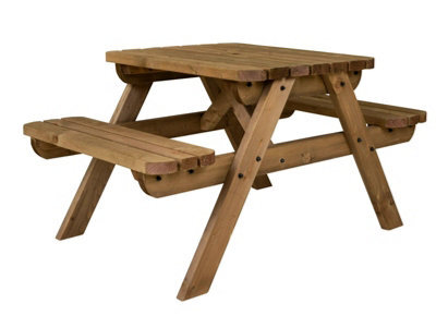Arbor Garden Solutions Fortem Rounded Pub Style Picnic Table Benches Set (4Ft, Rustic Brown) - image 1