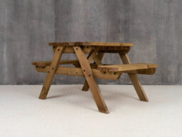 Arbor Garden Solutions Fortem Rounded Pub Style Picnic Table Benches Set (4Ft, Rustic Brown) - thumbnail 3