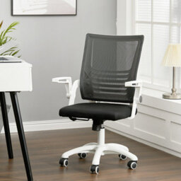 Darphe Black Mesh Ergonomic Office Chair Adjustable Height Swivel Chair With White Frame - thumbnail 1