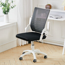Darphe Black Mesh Ergonomic Office Chair Adjustable Height Swivel Chair With White Frame - thumbnail 3