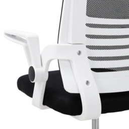 Darphe Black Mesh Ergonomic Office Chair Adjustable Height Swivel Chair With White Frame - thumbnail 6