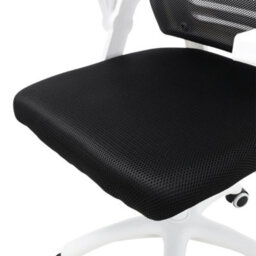 Darphe Black Mesh Ergonomic Office Chair Adjustable Height Swivel Chair With White Frame - thumbnail 7