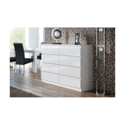 SquareBoxx Keaton Gloss White 8 Drawer Double Freestanding Chest Of Drawers (40 X 99 X 106Cm - D X H X W) - thumbnail 3