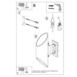 Sollux Lighting Penne Aluminium Black 1 Light Classic Wall Light - thumbnail 5