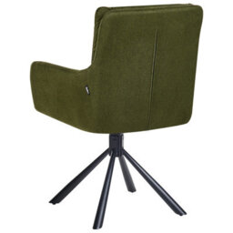 Beliani Set Of 2 Dining Chairs Swivel Sardoal Fabric Dark Green - thumbnail 6