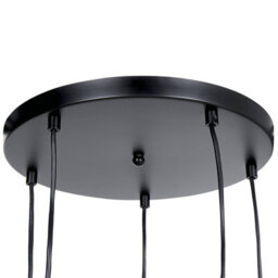 Wyld And Coco Novalux 5-Light Pendant Lamp With Smoked Glass Shades, Black Steel Base, 35Cm Diameter, 143Cm Drop - thumbnail 5