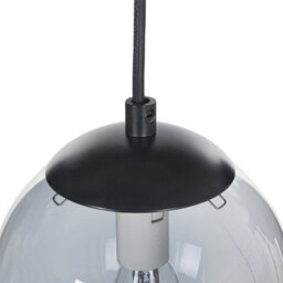 Wyld And Coco Novalux 5-Light Pendant Lamp With Smoked Glass Shades, Black Steel Base, 35Cm Diameter, 143Cm Drop - thumbnail 6