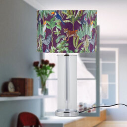First Choice Lighting Set Of 2 Aura - Chrome Table Lamps With Safari Velvet Shades - thumbnail 9