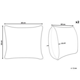Beliani Set Of 2 Pillows Feldberg High 50 X 60 Cm White - thumbnail 3