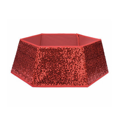 Holly International Christmas Tree Skirt - Red Sequin - image 1