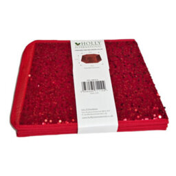 Holly International Christmas Tree Skirt - Red Sequin - thumbnail 5