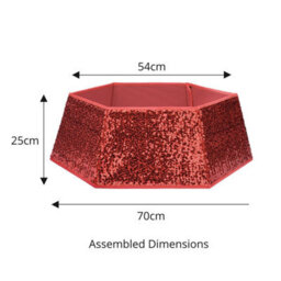 Holly International Christmas Tree Skirt - Red Sequin - thumbnail 4
