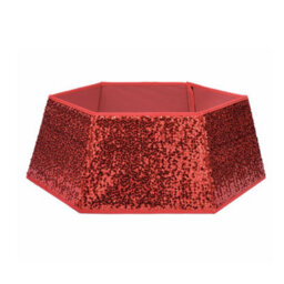 Holly International Christmas Tree Skirt - Red Sequin - thumbnail 1