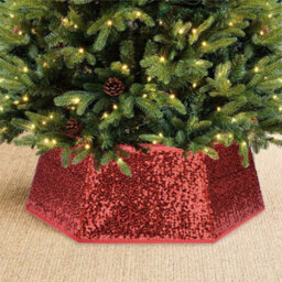 Holly International Christmas Tree Skirt - Red Sequin - thumbnail 2