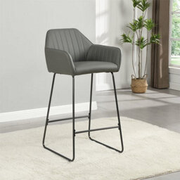 Furniture In Fashion Havana Rustic Oak Wooden Bar Table With 2 Brooks Grey Stools - thumbnail 3