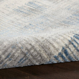 Ivory Grey Blue Abstarct Modern Rug Easy To Clean Living Room Bedroom And Dining Room-69 X 221Cm (Runner) - thumbnail 5