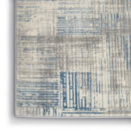 Ivory Grey Blue Abstarct Modern Rug Easy To Clean Living Room Bedroom And Dining Room-69 X 221Cm (Runner) - thumbnail 7