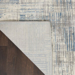 Ivory Grey Blue Abstarct Modern Rug Easy To Clean Living Room Bedroom And Dining Room-69 X 221Cm (Runner) - thumbnail 6