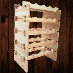 Woodeedoo Freestanding 5 Tier Wooden Wine Rack Holder For 20 Bottles Natural Pine Floor Standing Wine Furniture 50 X 32 X 79 Cm
