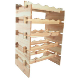 Woodeedoo Freestanding 5 Tier Wooden Wine Rack Holder For 20 Bottles Natural Pine Floor Standing Wine Furniture 50 X 32 X 79 Cm - thumbnail 5