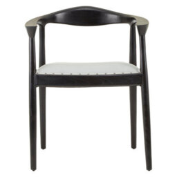 Orsina Open Back Grey Leather Chair,unique Accent Chair,luxe Lounge Chair,patio Chair,distinctive Kitchen Chair