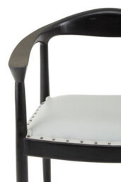 Orsina Open Back Grey Leather Chair,unique Accent Chair,luxe Lounge Chair,patio Chair,distinctive Kitchen Chair - thumbnail 5