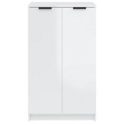Berkfield Shoe Cabinet High Gloss White 59X35X100 Cm Engineered Wood - thumbnail 5