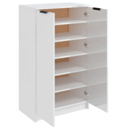 Berkfield Shoe Cabinet High Gloss White 59X35X100 Cm Engineered Wood - thumbnail 6