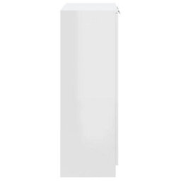 Berkfield Shoe Cabinet High Gloss White 59X35X100 Cm Engineered Wood - thumbnail 7