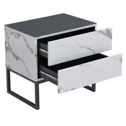 Furniture in Fashion Strada Gloss Bedside Cabinet And 2 Drawer In Diva Marble Effect - thumbnail 4